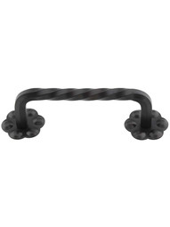 Normandy Thin Twist Pull - 3 1/8 inch Center-to-Center in Matte Black.